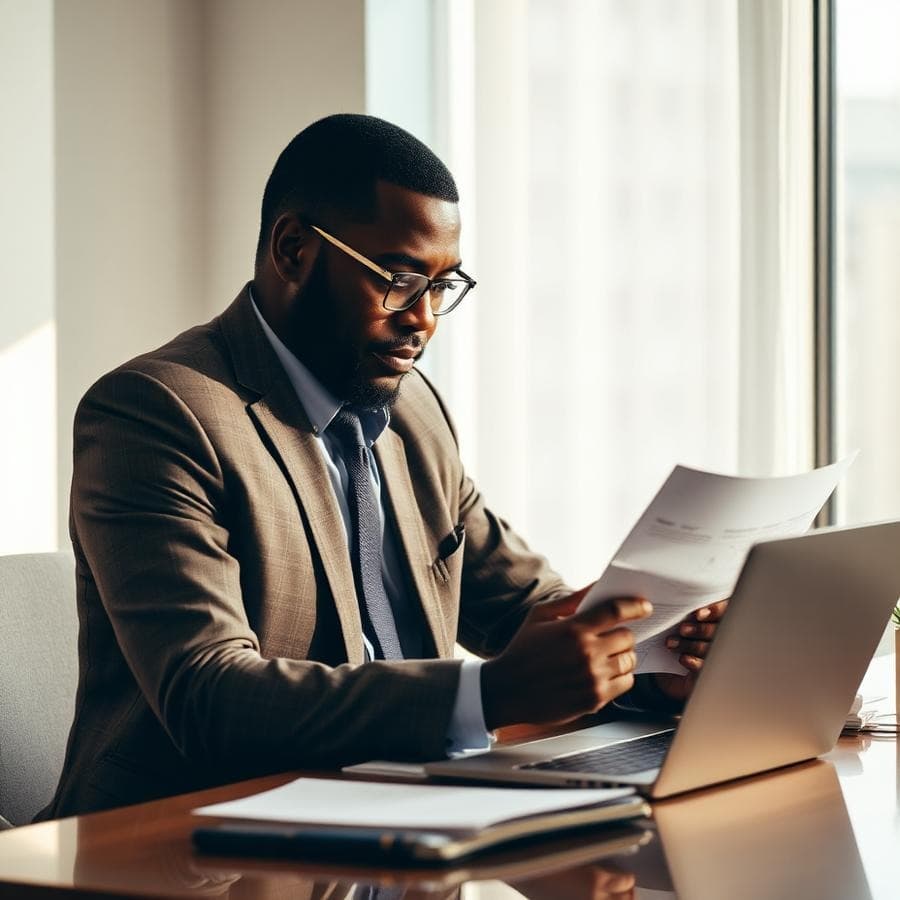 Senior Commercial Attorney Reviewing Contracts